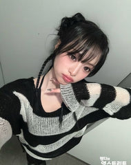 Ahyeon Knitted Strip Shirt