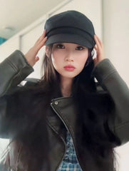 Asa Black Casual Beret Hat