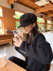 Asa Black Casual Beret Hat