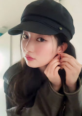 Asa Black Casual Beret Hat