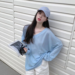 Haerin Baby Blue V-Neck Tee