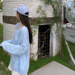 Haerin Baby Blue V-Neck Tee