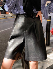 Soobin Faux Leather Shorts