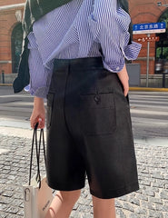 Soobin Faux Leather Shorts