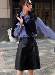 Soobin Faux Leather Shorts