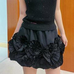 Gaeul 3D Floral Ruffle Skirt