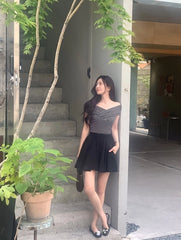 Karina Stripe Wrap Off Shoulder Top