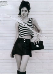 Danielle Noir White Stripe Knit Top