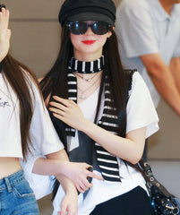 Asa Black And White Stripes Scarf