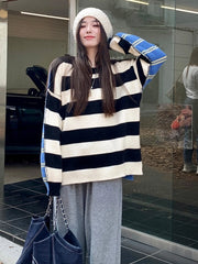 Black Blue Two Tone Striped Sweater | Jimin – BTS