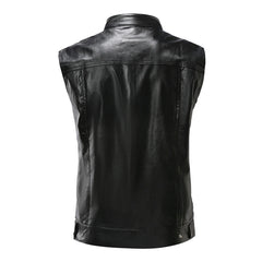 Yeonjun Faux Leather Biker Vest