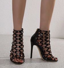 Jennie Fishnet Pattern Heels