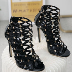 Jennie Fishnet Pattern Heels