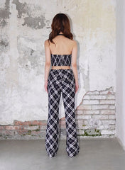 Haerin Black Heart Plaid Pants