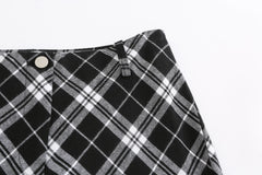 Haerin Black Heart Plaid Pants