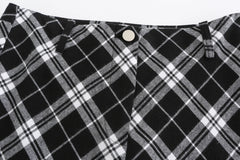 Haerin Black Heart Plaid Pants