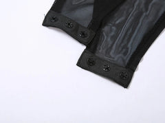 Ryujin Black Mesh Halter Bodysuit