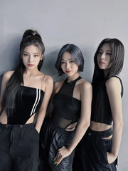 Ryujin Black Mesh Halter Bodysuit