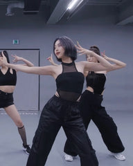 Ryujin Black Mesh Halter Bodysuit