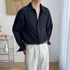 Black Pleated Textured Shirt | Jin – BTS