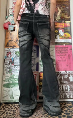 Rami Slash-Washed Flare Jeans