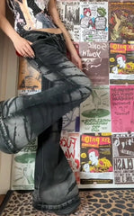 Rami Slash-Washed Flare Jeans