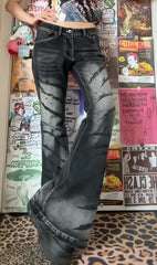 Rami Slash-Washed Flare Jeans