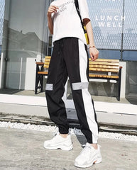 Suga Black Reflective Stripe Track Pants