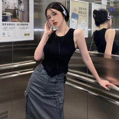 Chiquita Triangle Tassel Edged Ribbed Top