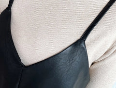 Chaewon Faux Leather Sling Dress