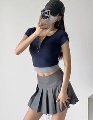 Ahyeon Blue Crop T-Shirt