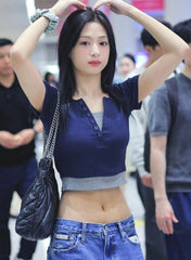 Ahyeon Blue Crop T-Shirt