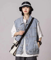 Indigo Asymmetric Pocket Vest