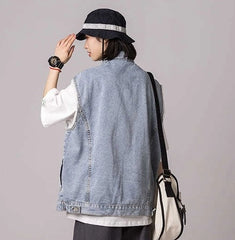 Indigo Asymmetric Pocket Vest