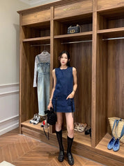 Danielle Indigo Double-Pocket Denim Dress