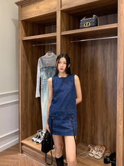 Hyein Indigo Patchwork Denim Dress