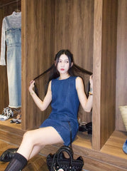 Danielle Indigo Double-Pocket Denim Dress