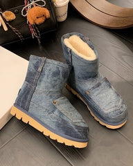 Giselle Denim Fleece Boots