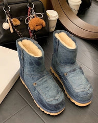 Giselle Denim Fleece Boots