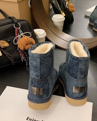 Giselle Denim Fleece Boots