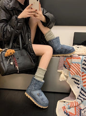 Giselle Denim Fleece Boots