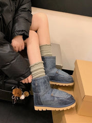 Giselle Denim Fleece Boots