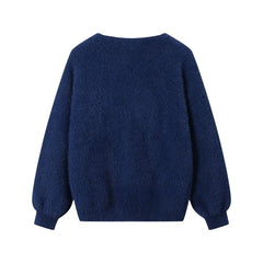Jungwon Indigo “Don’t Burn Our Future” Knit Sweater
