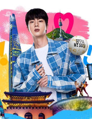 Jin Indigo Plaid Zip-Up Jacket
