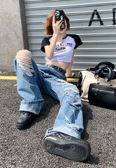 Yeji Blue Ripped Jeans