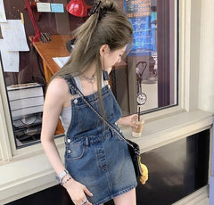 Wonhee Blue Denim Skirt Dress