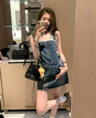 Wonhee Blue Denim Skirt Dress