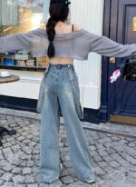 Yeji Indigo Suspender Denim Jeans