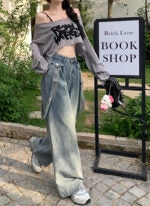 Yeji Indigo Suspender Denim Jeans