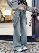 Yeji Indigo Suspender Denim Jeans